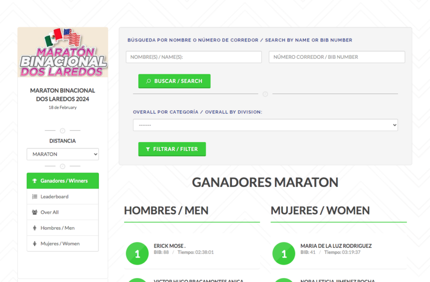 Publican resultados y tiempos del primer maratón binacional de Los Dos Laredos