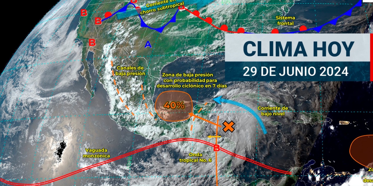 ¡Alerta por depresión tropical! Esto indica el pronóstico del clima para el 29 de junio en México