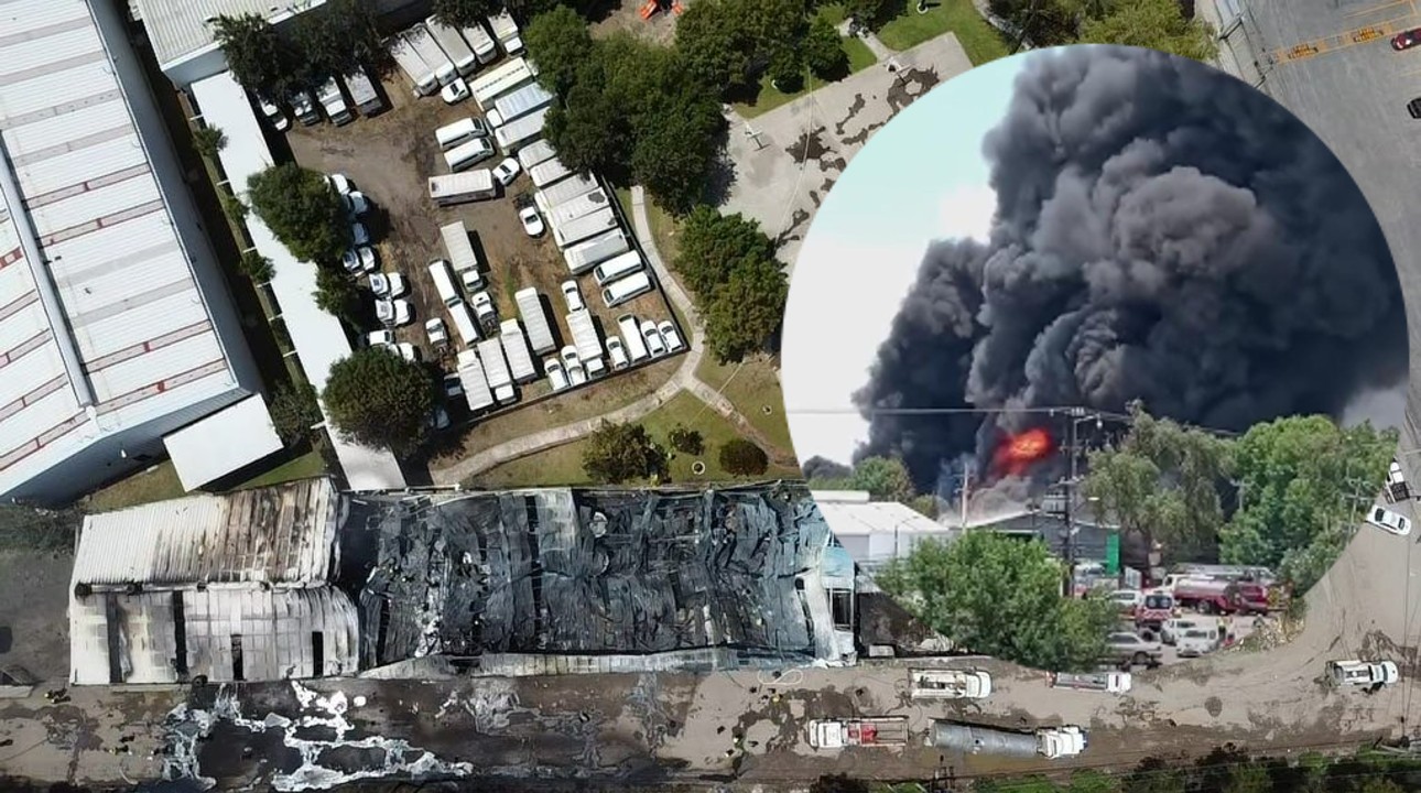 Incendio consume bodega en zona industrial de Cuautitlán Izcalli…