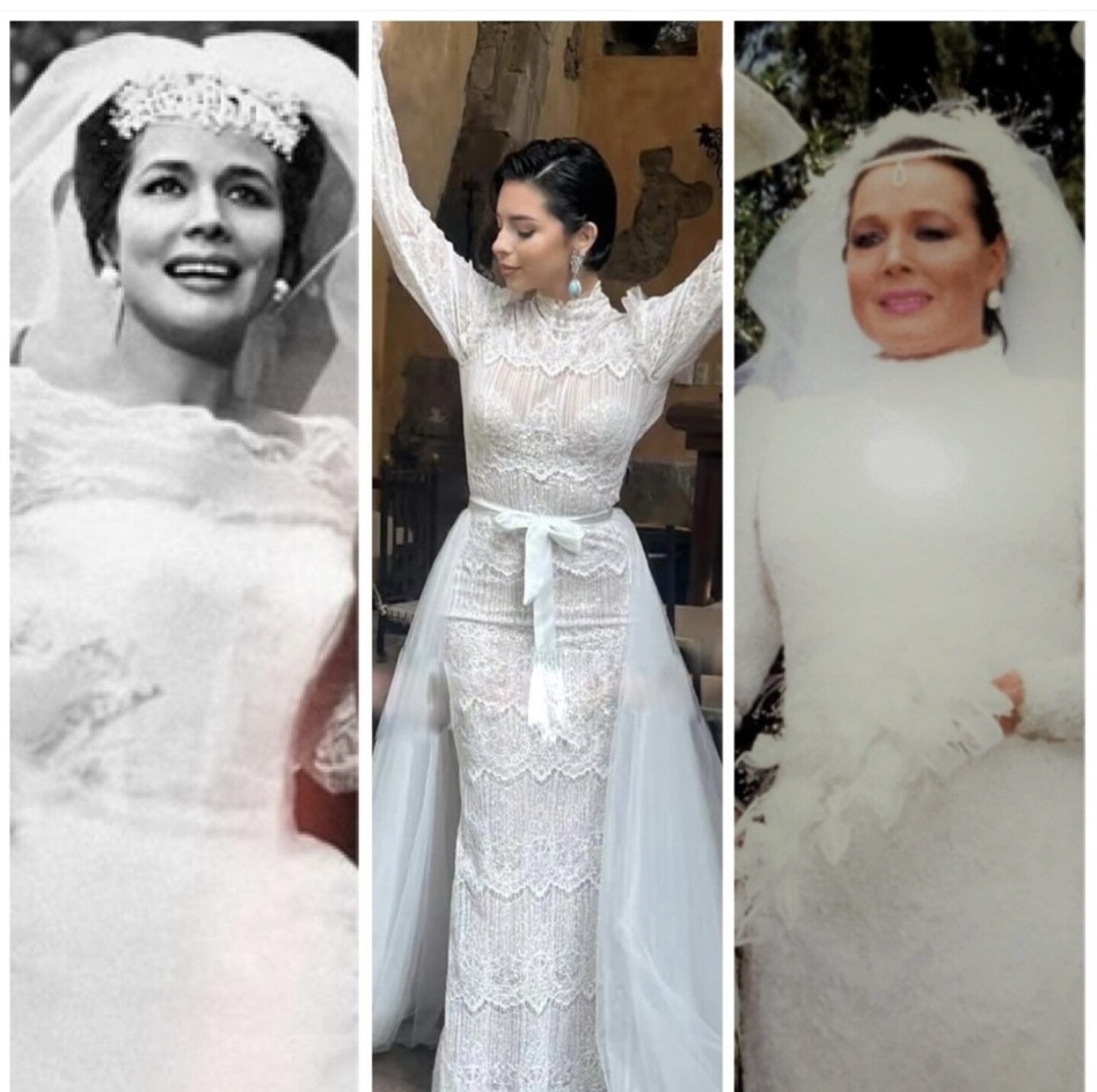 El IMPRESIONANTE parecido entre Ángela Aguilar y su abuela Flor Silvestre el día de sus bodas: FOTO