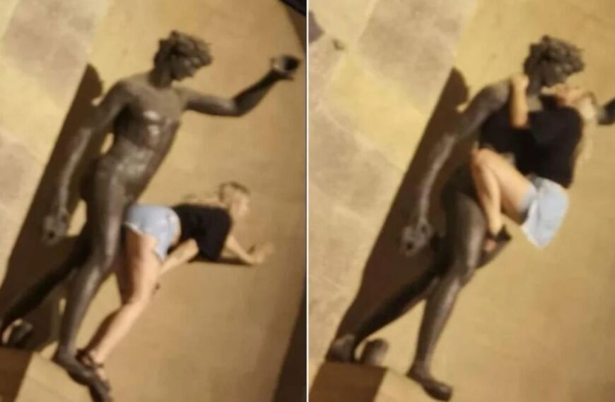 Autoridades italianas critican a una turista que “imitó actos sexuales” en una estatua de Baco en Florencia