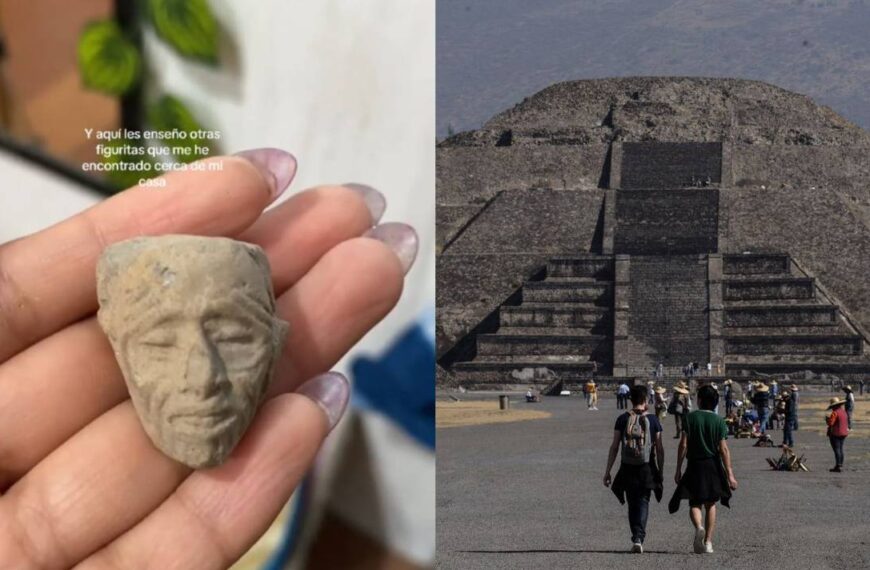 Joven encuentra piezas prehispánicas cerca de las Pirámides de Teotihuacán