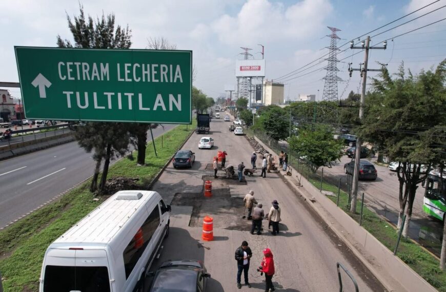 Cuautitlán Izcalli: Inician labores de renivelación y bacheo en la Autopista México-Querétaro