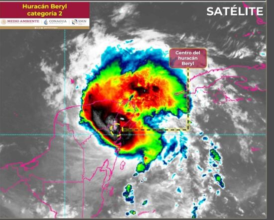 Huracán Beryl impacta Quintana Roo