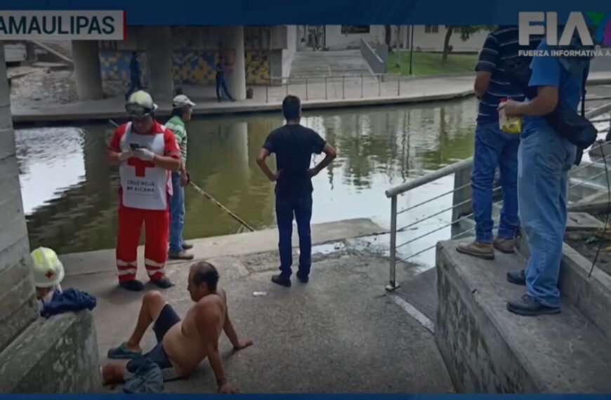 ¡Por no hacer caso! Indigente sufre ataque de un cocodrilo al nadar en canal de Tampico