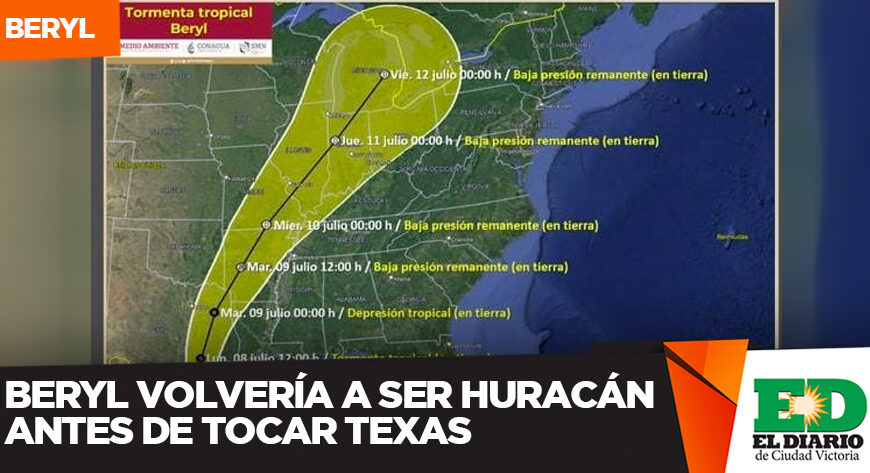 Beryl volvería a ser huracán antes de tocar Texas