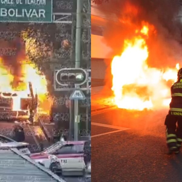 VIDEO: Camioneta se prende en llamas sobre Xola, en la Benito Juárez