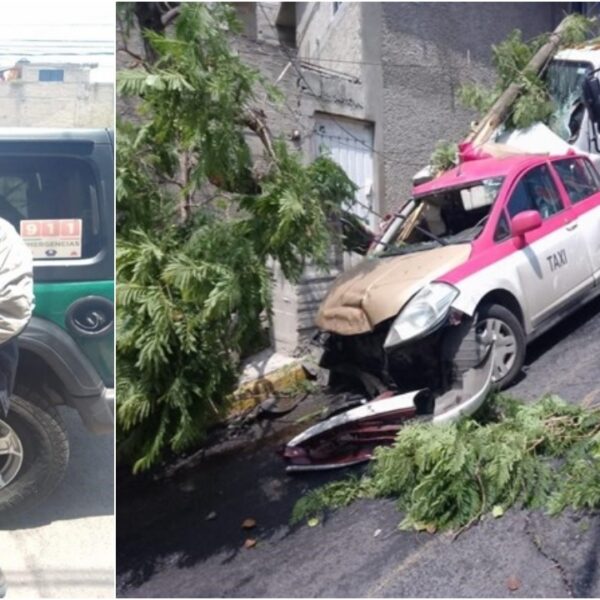 Camión de refrescos choca contra cinco autos en CDMX; hombre alcanzó a salir de su Vocho| VIDEO
