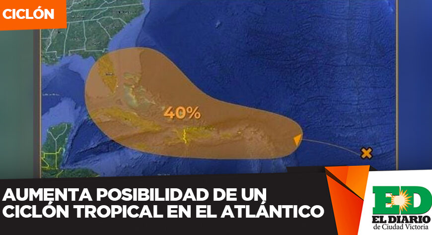 Aumenta posibilidad de un ciclón tropical en el Atlántico