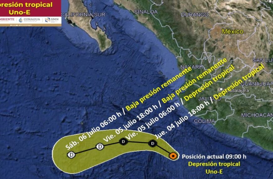 Se forma el primer ciclón tropical “Uno-E” en el Pacífico, ¿afectará a México?