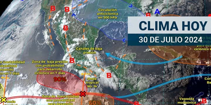 ¡México bajo amenaza de ciclón! El clima traerá lluvias intensas y calor extremo para este 30 de julio