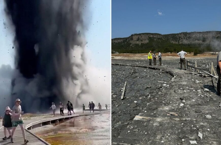 (VIDEO) “Corran”: Turistas captan la impactante explosión en Yellowstone, EU