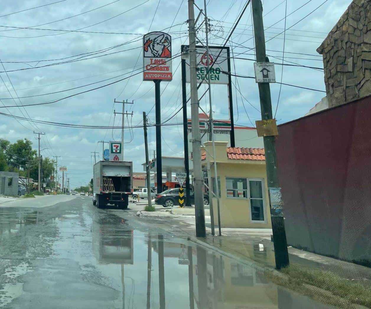 Fraccionamiento Moderno de Reynosa, con fuga de aguas negras