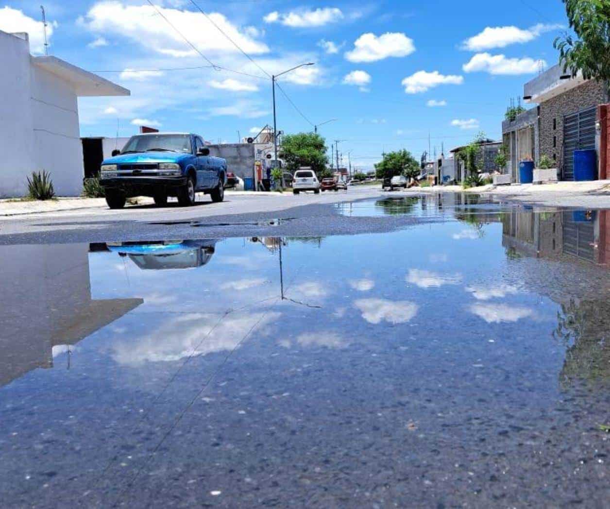 Fraccionamiento Hacienda del Sol con fuga de agua en Reynosa