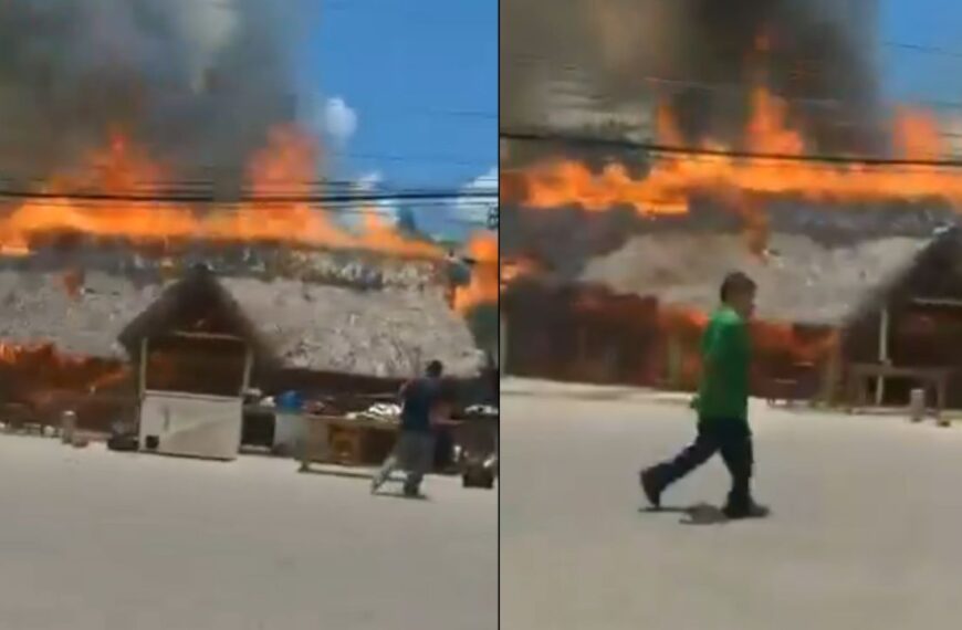 Incendio consume restaurante en carretera de Villahermosa, Tabasco (VIDEO)