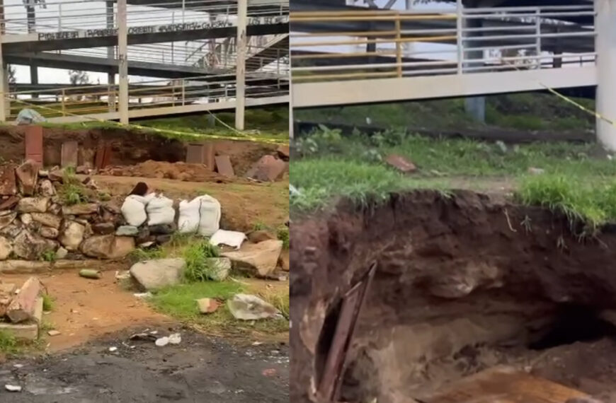¡Muere al dormir! Indigente queda sepultado por toneladas de tierra bajo un puente en Tonalá