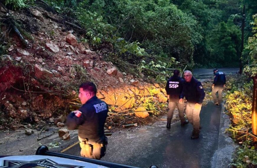 ¡Intensos deslaves! Fuertes lluvias dejan daños en 26 municipios de Hidalgo
