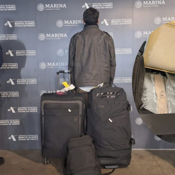 ¿Alerta AICM? Detienen a dos pasajeros con maletas llenas de droga