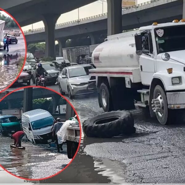 ¡Bache mata camiones! 7 tráileres y camionetas caen en mega hoyo de la México-Querétaro