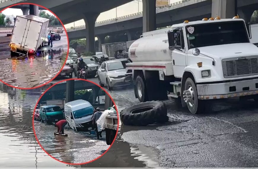 ¡Bache mata camiones! 7 tráileres y camionetas caen en mega hoyo de la México-Querétaro