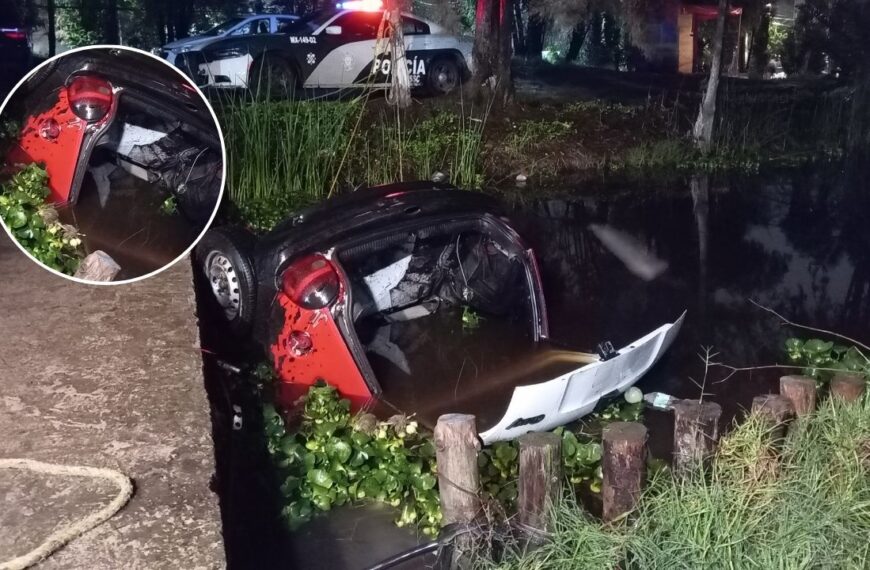 Tres mujeres mueren ahogadas tras grave accidente de auto en Xochimilco, CDMX