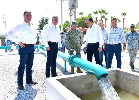 Gobernador y Alcalde inauguran pozo de agua Campo Militar; beneficiará a 30 mil habitantes de Torreón