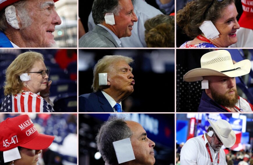 Vendaje en la oreja de Donald Trump impone moda en la Convención Republicana