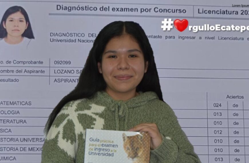 ¡De Ecatepec para la UNAM! Joven logra puntaje perfecto en examen de admisión