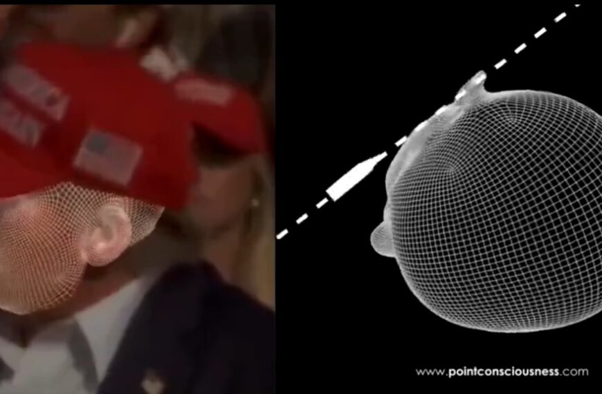 ¡Se salvó de milagro! Revelan “animación” de la trayectoria de la bala que rozó la oreja de Donald Trump