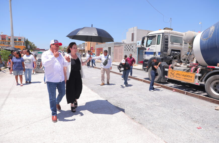 Supervisa alcaldesa avance de obras de infraestructura vial en Los Olivos I y II y Nueva Victoria