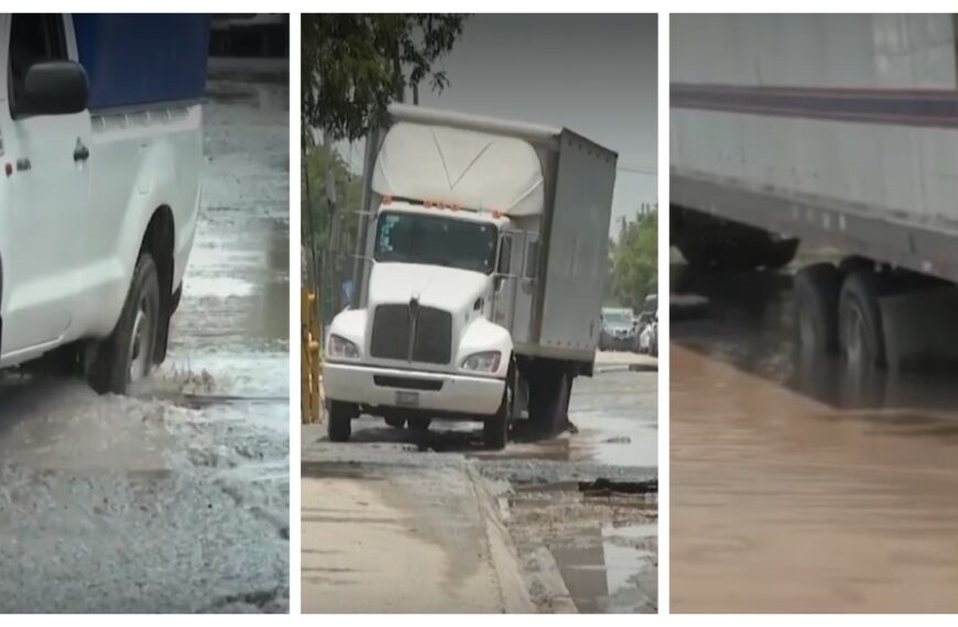 ¡Un verdadero peligro! Apodaca, con avenida kilométrica llena de baches