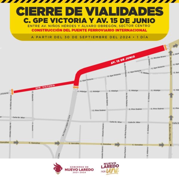 Por seguridad cierran calles por trabajos en el segundo puente de ferrocarril