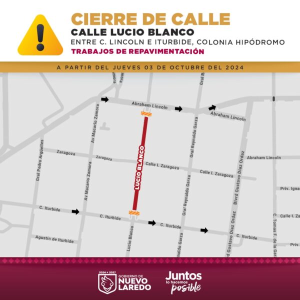 Anuncian cierre de vialidad por trabajos de repavimentación…