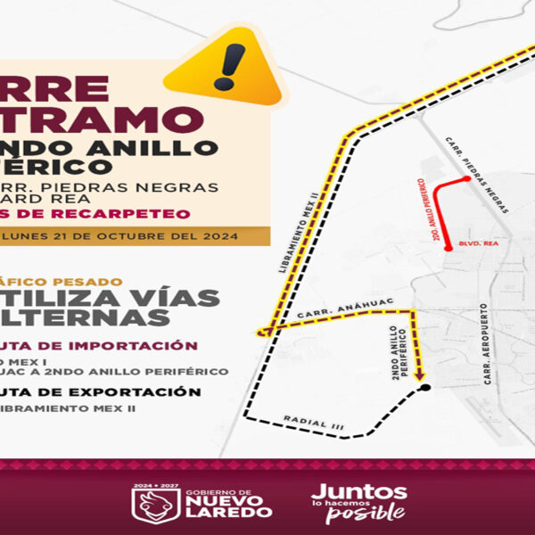 Cerrarán tramo del Segundo Anillo Periférico por trabajos…