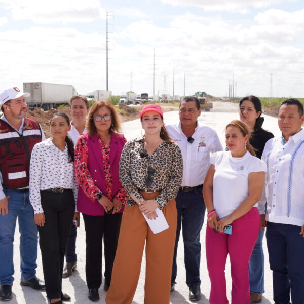 Supervisa alcaldesa Carmen Lilia Canturosas junto a Cabildo avance de obra en carretera federal Mex II