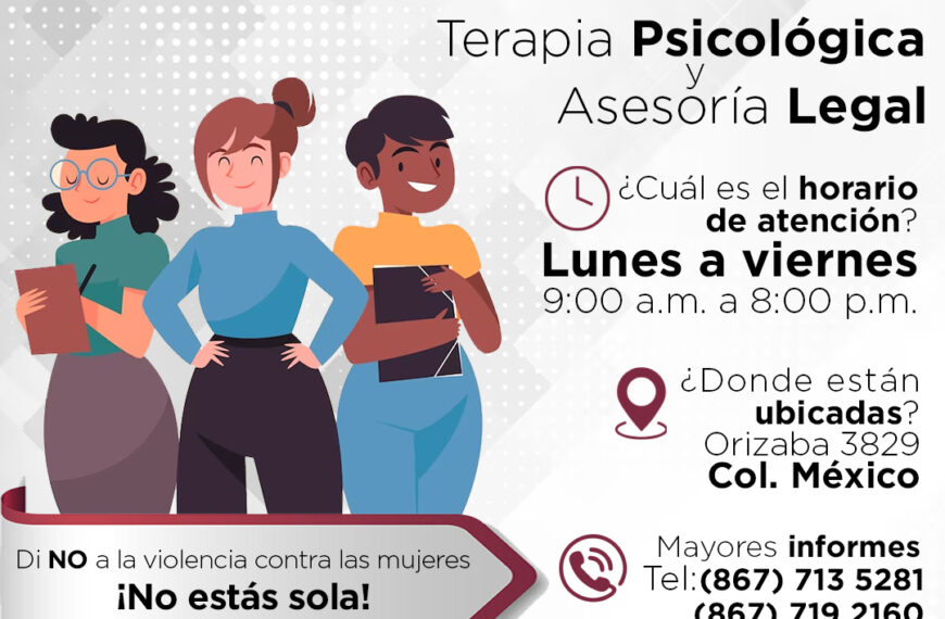 Inmujer brinda apoyo psicológico y asesoría legal gratuita