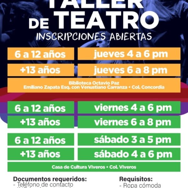 Invita Dirección de Arte y Cultura a taller…