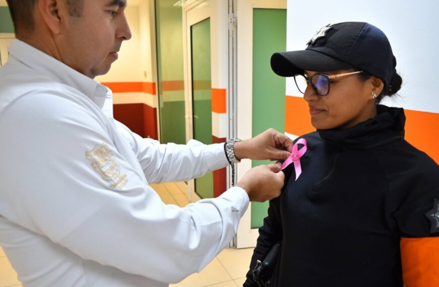 Se suma Seguridad Pública al Mes Rosa con acciones de prevención del cáncer de mama