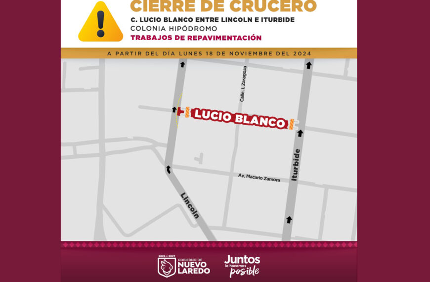 Cerrarán vialidad de la Lucio Blanco entre Lincoln e Iturbide por trabajos de repavimentación