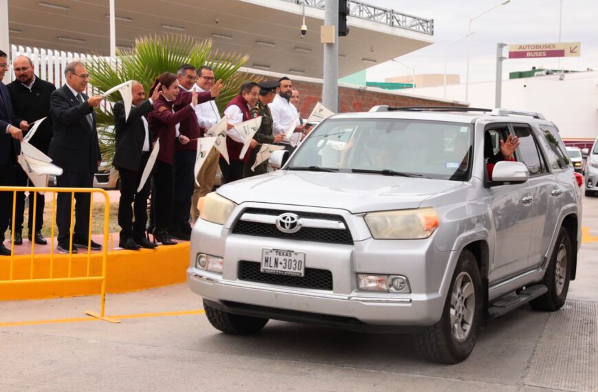 Dan banderazo gobernador y Carmen Lilia a operativo Héroes Paisanos en Nuevo Laredo