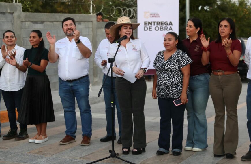 Entrega alcaldesa más de 49 millones de pesos en obra pública al poniente de Nuevo Laredo
