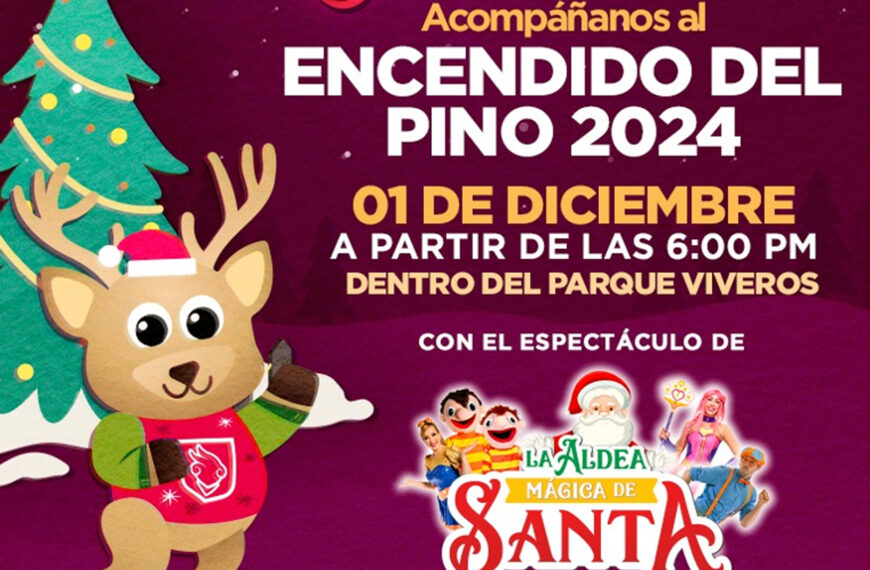 Invita gobierno municipal a encendido de pino navideño en el Viveros este domingo