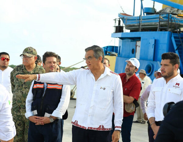 Supervisa el gobernador avances del Puerto del Norte en Matamoros