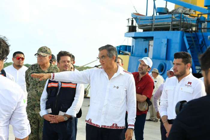 Supervisa el gobernador avances del Puerto del Norte en Matamoros