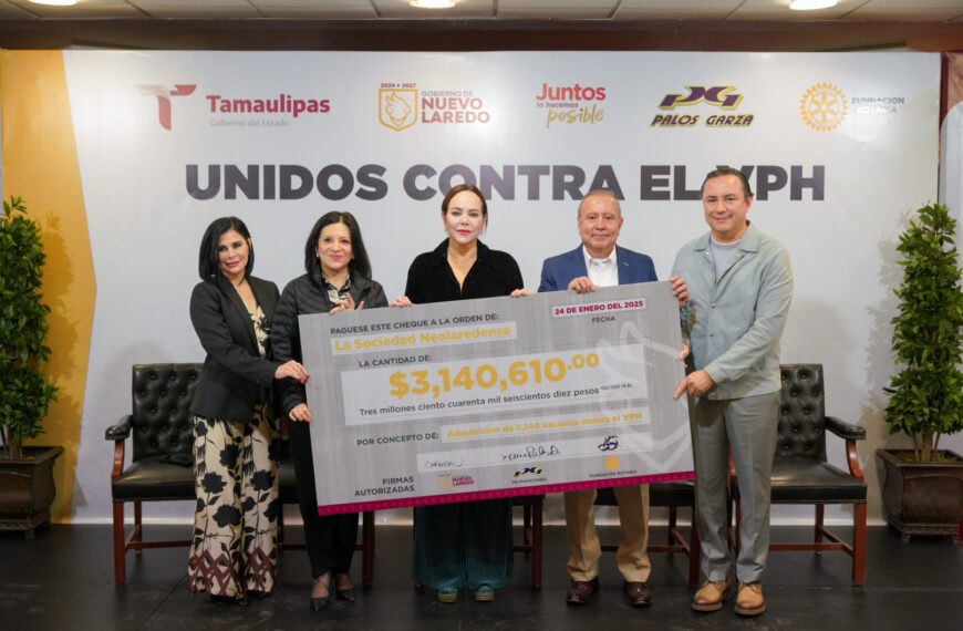 Destaca Nuevo Laredo como único municipio en México con campaña de vacuna contra VPH para niños