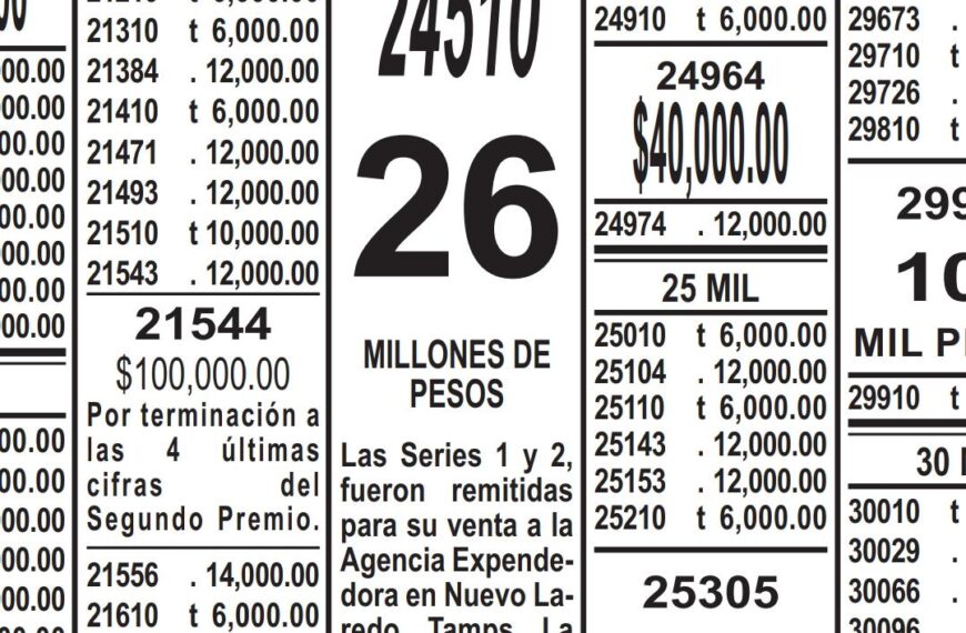 Cae en Nuevo Laredo el premio mayor de fin de año de la Lotería Nacional