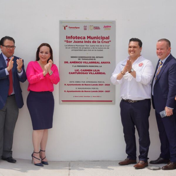 Inauguran Carmen Lilia y congreso estatal la infoteca Sor Juana Inés de la Cruz, un legado para la educación y la cultura de Nuevo Laredo