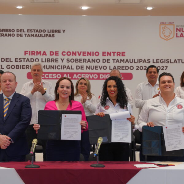 El Congreso de Tamaulipas proporcionará acervo universal de información a través de firma de convenio con el Ayuntamiento de Nuevo Laredo