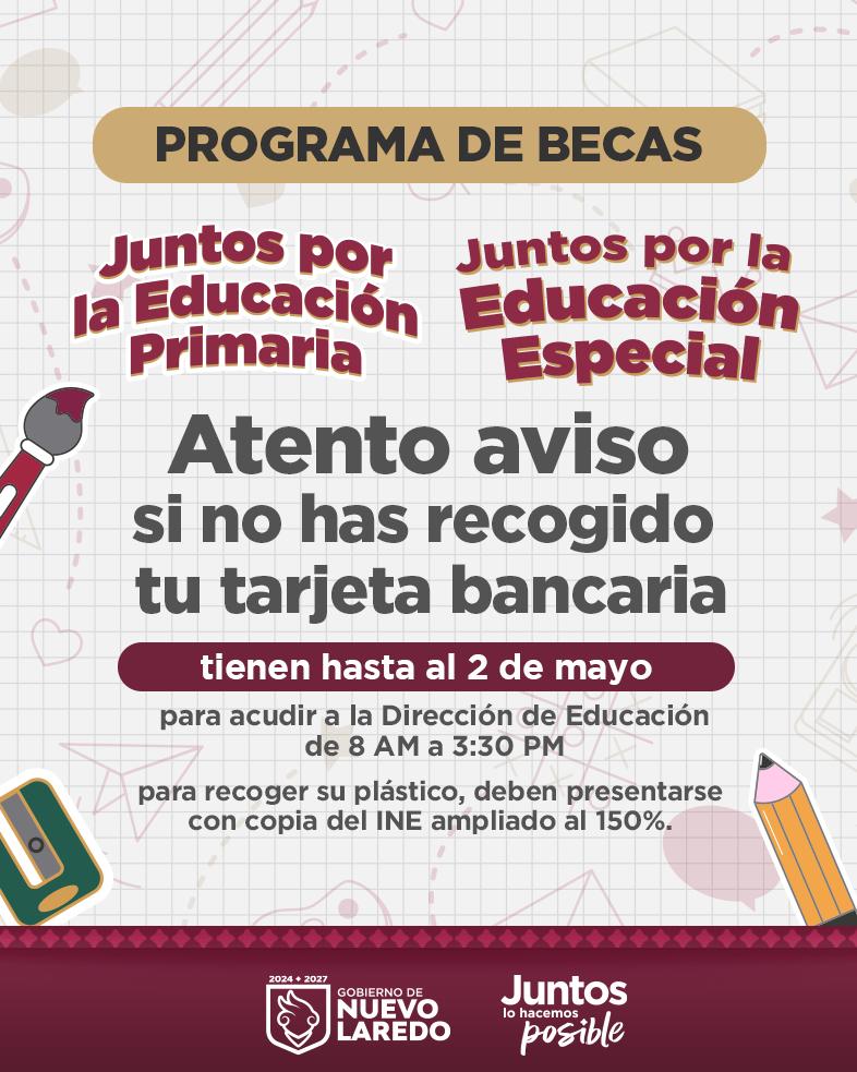 Recoger tarjeta de Beca de Educacin Primaria en Nuevo Lared