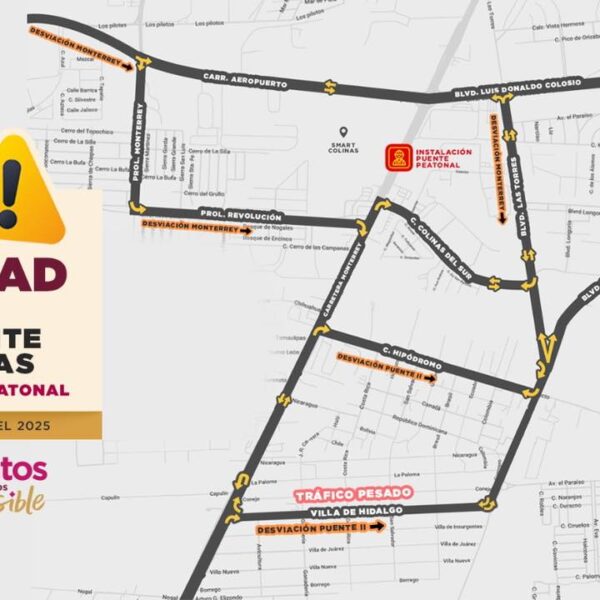 Cerrarán tramo de carretera nacional por instalación de puente peatonal